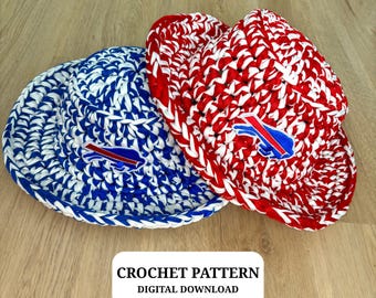 Crochet Bucket Hat PDF Pattern: Sporty Sturdy T-Shirt Yarn, Beginner-Friendly Tutorial (Digital Download)