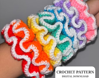 Crochet Ruffle Scrunchie PDF Pattern: Beginner-Friendly Tutorial (Digital Download)