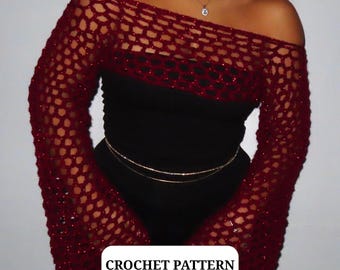 Patron boléro/haussiers d'épaules/manches en maille crochet, tutoriel pour débutants, sur mesure (patron PDF numérique)