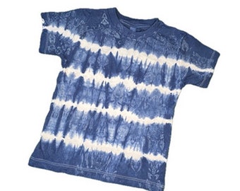 Indigo Tie Dye Toddler T-Shirts Shibori  - Hakusen