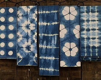 indigo shibori table runners