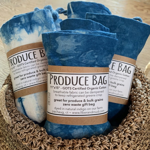 Produce Bags Organic Cotton Drawstring