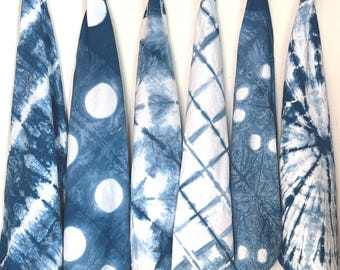 2 Plant Dyed Indigo Flour Sack Kitchen Tea Towels Organic Cotton