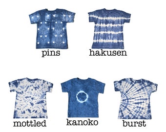 Indigo Dyed Toddler T-Shirts Shibori - Tie Dye