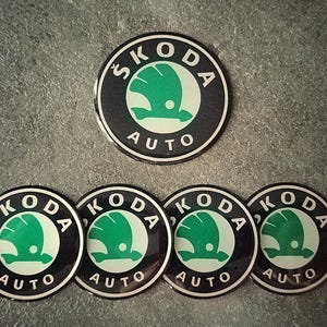 Juego de 4 pegatinas de Skoda con forma de cúpula: embellecedores de llantas de aleación de silicona
