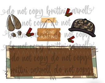 Camuflaje png, diseño de niño png, caza de ciervos png, placa de identificación, personalizada, huellas de ciervos png, sublimación