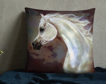 Decorative Pillow Arabian Horse Original print pillow cushion throw pillow