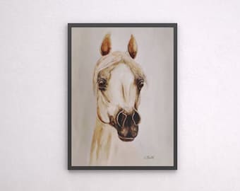 Arabian Horse Giclee Print: Fine Art Head Study