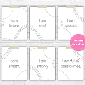 Druckbare Affirmationskarten für Vorschulkinder - 30 Ermutigungskarten für Kinder - inspirieren das Vertrauen und die Freundlichkeit bei Kindern