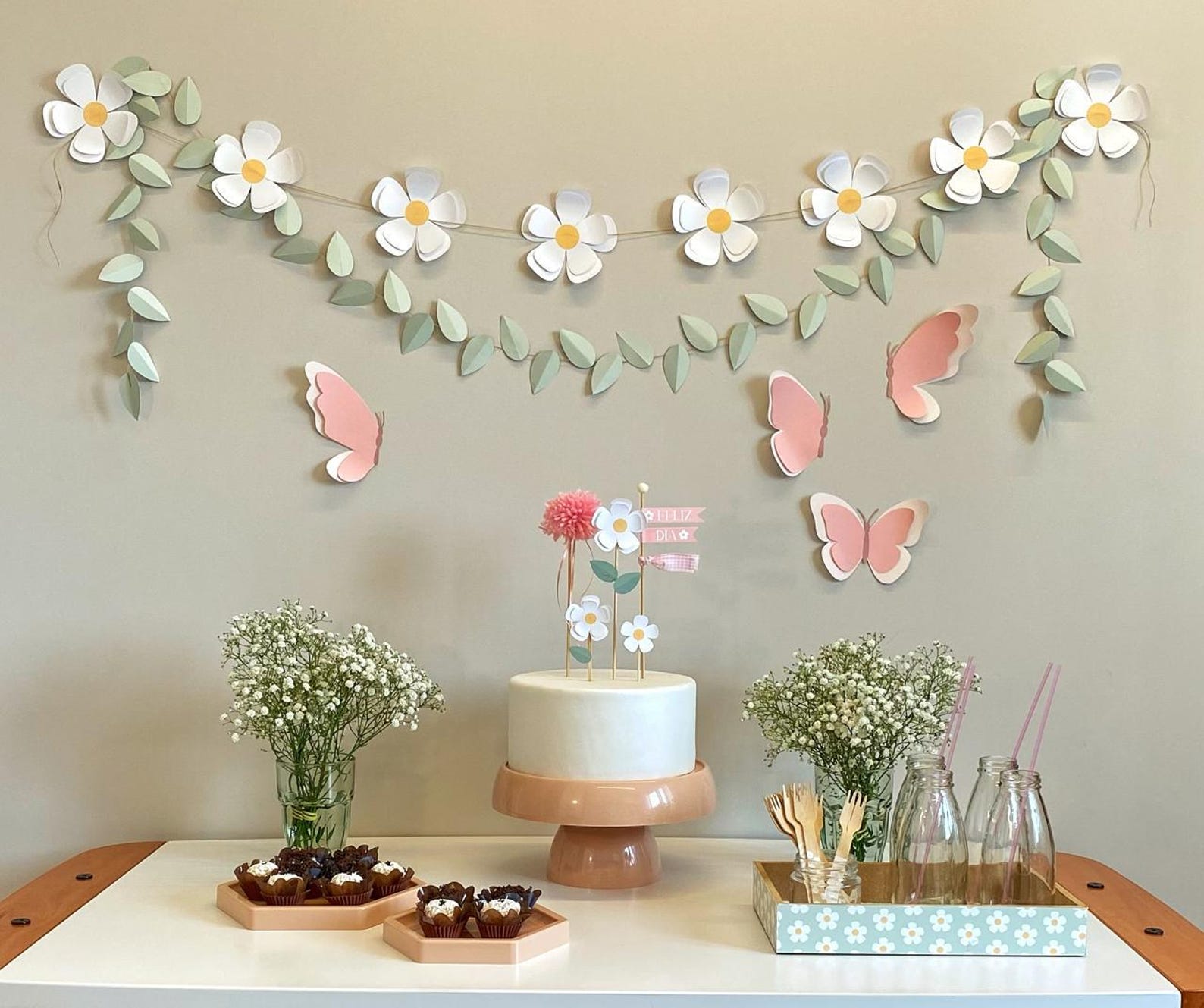 Personalised Daisy 1st Birthday Decorations Printable Daisy Party Decor ...