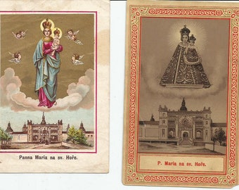 Set of 2 (Two) Holy Cards  Panna Maria na sv Hore