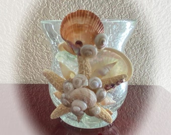 Starfish Crackle Glass Votive Candle Holder