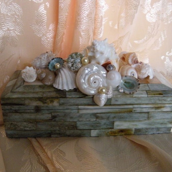 India Gem Seashell Box  SALE