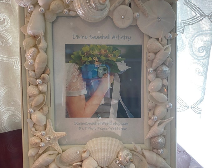 Shea Shell Photo Frame Seashell Photo Frame: Beach Wedding Decor (5x7 Photo) - Etsy