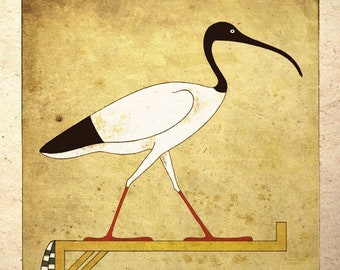 Egyptian Art Print Ibis Of Thoth Hieroglyph