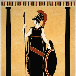 Ancient Goddess Athena Minerva Greek Roman Art Print Wall Decor