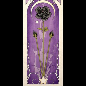 Gothic Art Nouveau Poster Print Black Rose