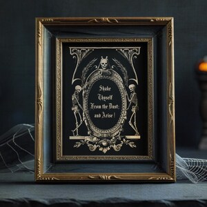 Gothic Dark Academia Art Print The Undead Arise Skeletons Memento Mori