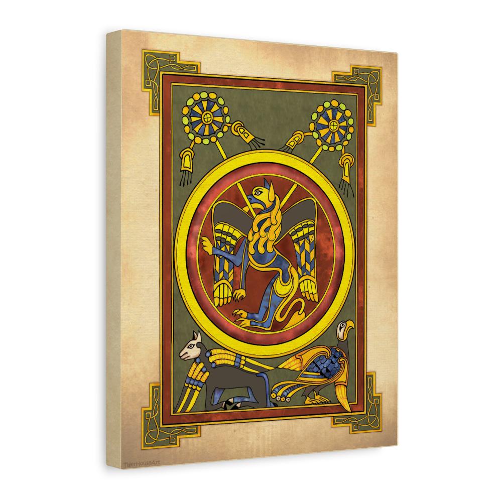 Book of Kells Celtic Art Print Stretched Canvas Wall Decor - Etsy