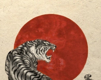 Asian Tiger Art Poster Print Wall Decor