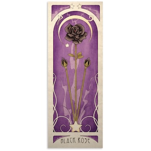 Gothic Art Nouveau Poster Print Black Rose