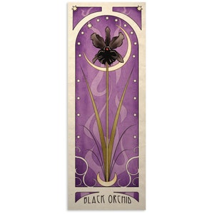 Gothic Art Nouveau Poster Print Black Orchid