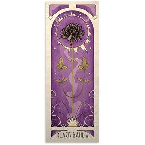 Gothic Art Nouveau Poster Print Black Dahlia