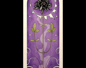 Gothic Art Nouveau Poster Print Black Dahlia