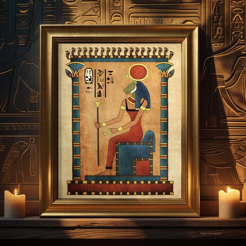 Egyptian Art Ancient Goddess Sekhmet Print Wall Decor - Etsy