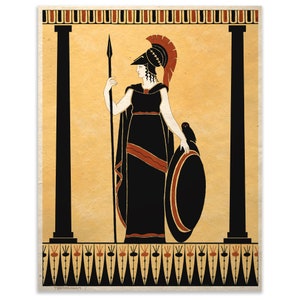 Ancient Goddess Athena Minerva Greek Roman Art Print Wall Decor