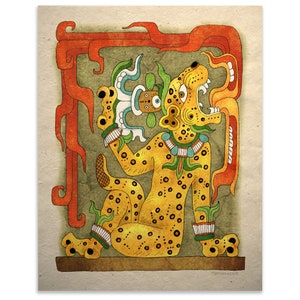 Mayan Art Print Jaguar God