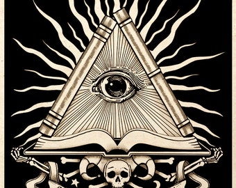 All Seeing Eye Esoteric Alchemy Art Print Gothic Macabre Dark Mystic