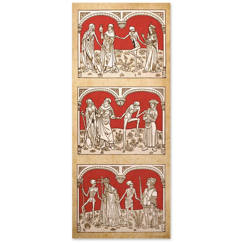 Dance Macabre Gothic Medieval Art Print