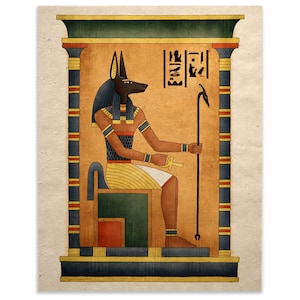 Egyptian Art Print Ancient God Anubis Wall Decor