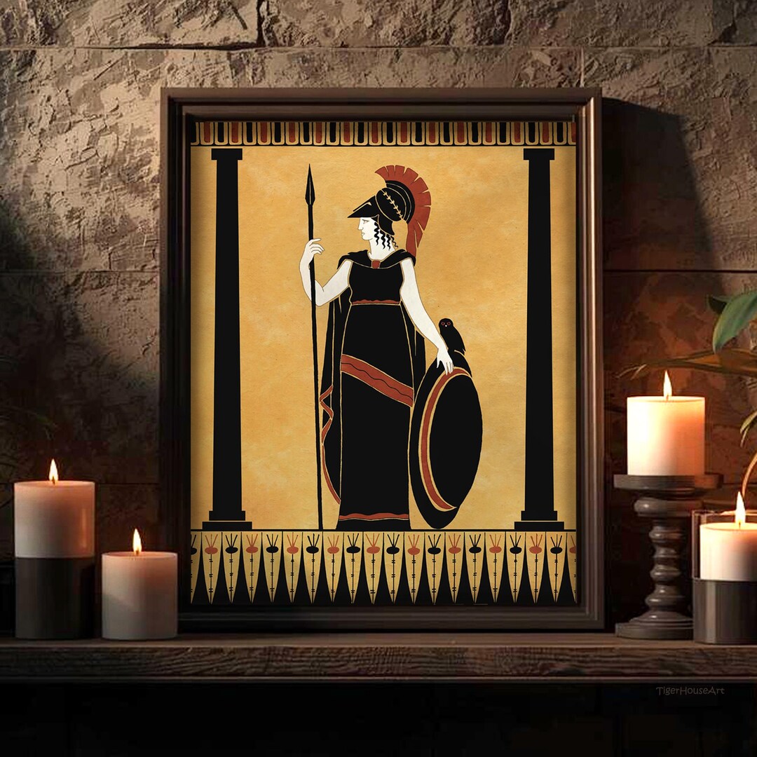 Vive ATHENA+MINERVA　セット Ancient Goddess Athena Minerva Greek Roman Art Print Wall Decor - Etsy
