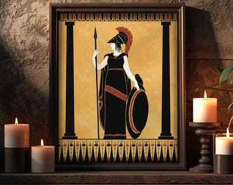 Ancient Goddess Athena Minerva Greek Roman Art Print Wall Decor