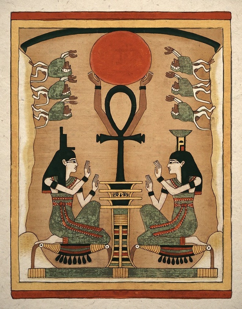 ancient Egyptian goddess Isis and Nephthys