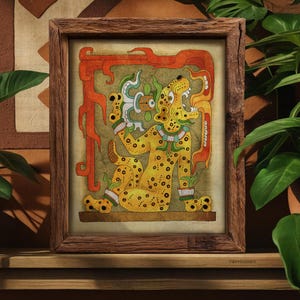 Mayan Aztec Art Print Jaguar God