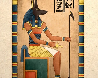 Egyptian Art Print Ancient God Anubis