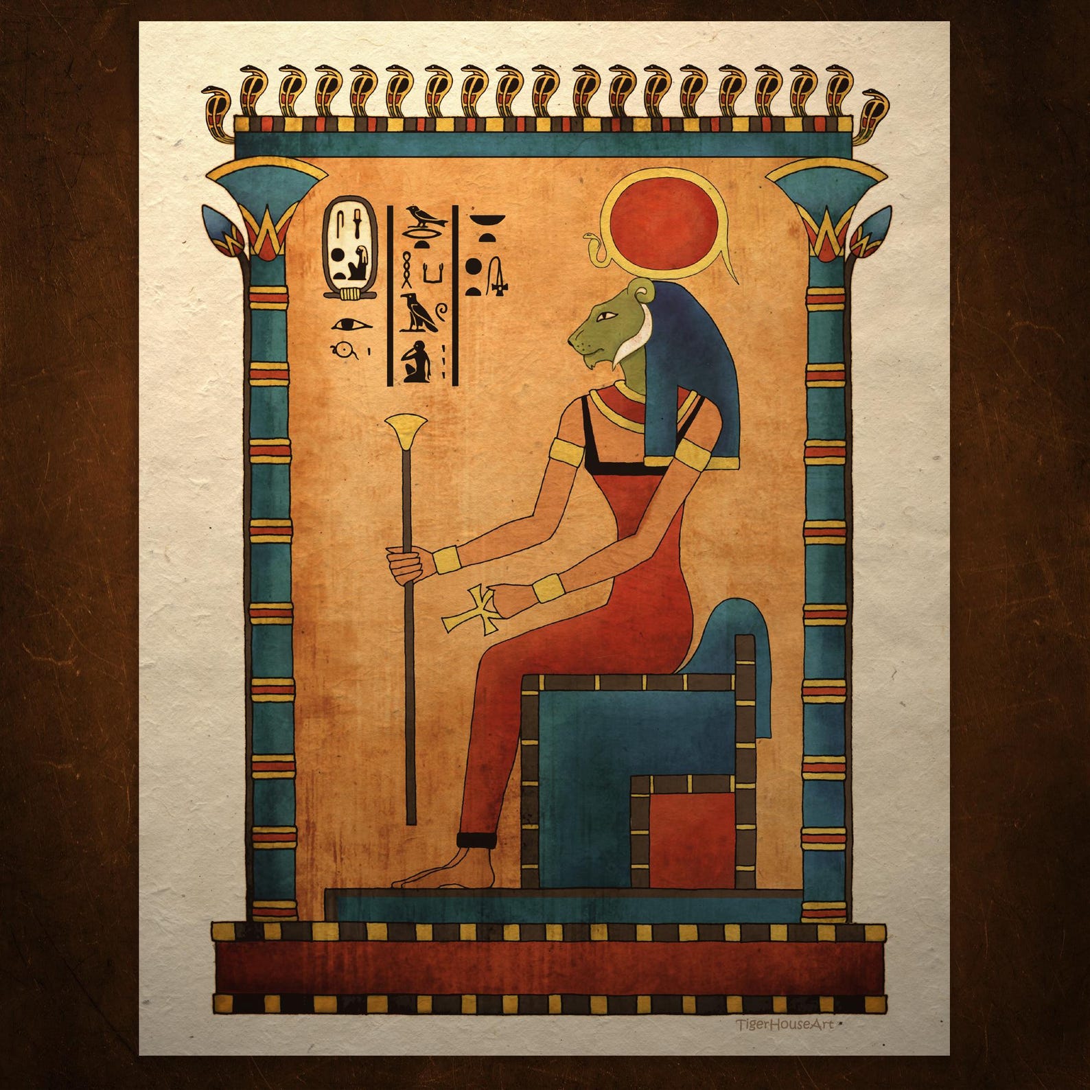 Egyptian Art Ancient Goddess Sekhmet Print Wall Decor - Etsy