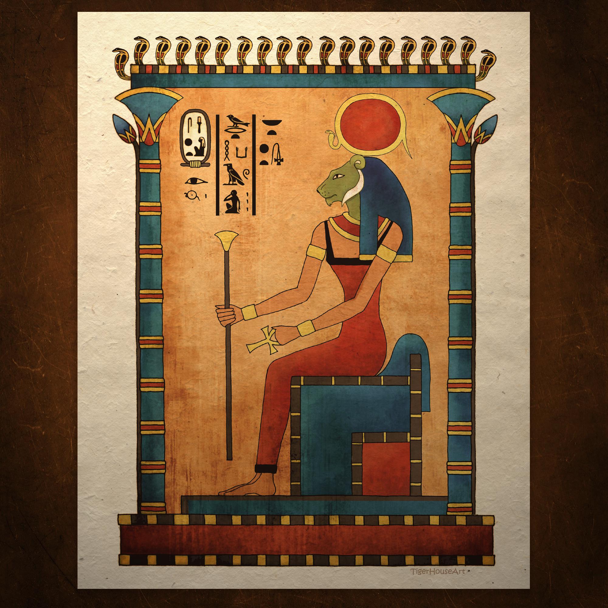 Egyptian Art Ancient Goddess Sekhmet Print Wall Decor - Etsy