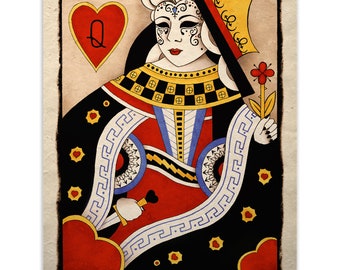 Gothic Artwork Queen Of Hearts Print Macabre Decor