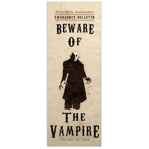beware of vampire art print gothic horror artwork