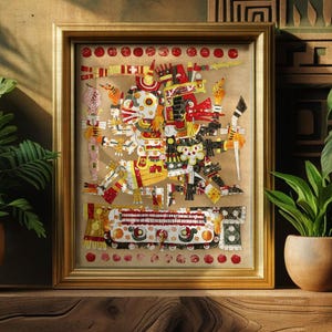 Mayan Aztec Art Print Ancient Gods Life And Death