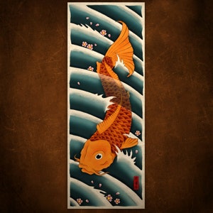 Koi Fish Art Poster Print Asian Japan Home Wall Decor