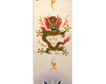 Rising Dragon Art Poster Print Asian Wall Decor