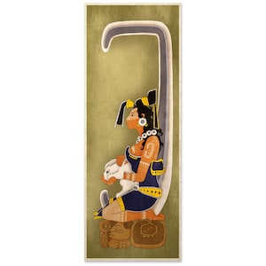 Ancient Mayan Art Print Moon Goddess Ixchel Wall Poster