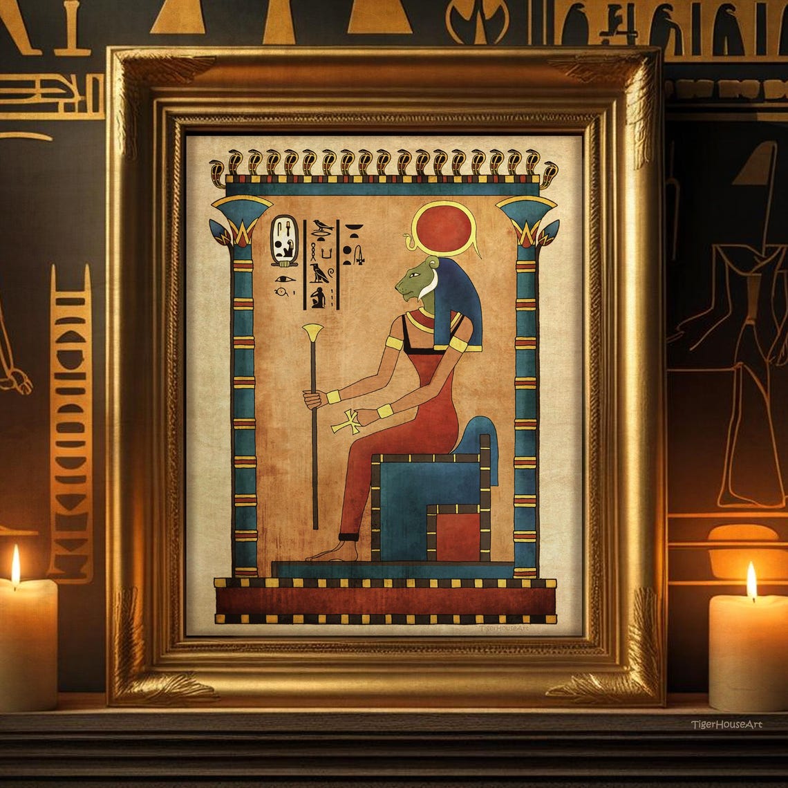 Egyptian Art Ancient Goddess Sekhmet Print Wall Decor - Etsy