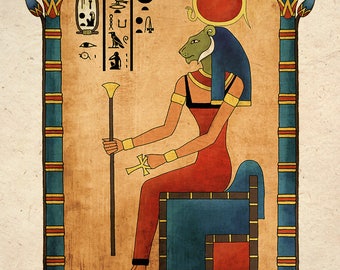 Ancient Egyptian Art Print Goddess Sekhmet Wall Decor