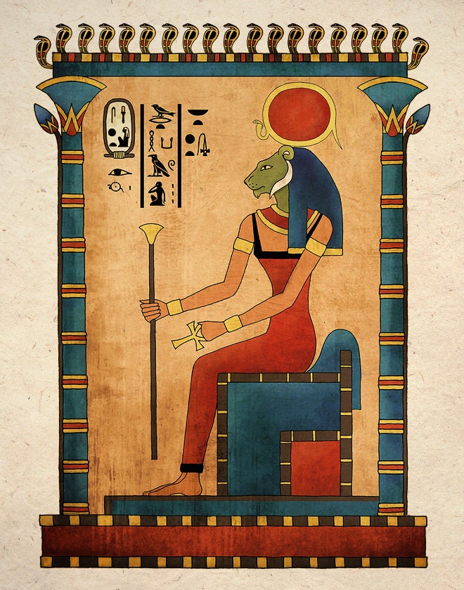 Ancient Egyptian Art Print Goddess Sekhmet Wall Decor Etsy
